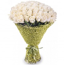 Букет из 75 белых Роз 
