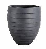 Кашпо керамическое "Куб" серое D34 H40