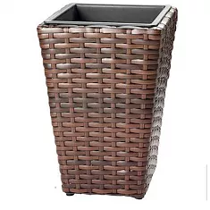 Кашпо Ротанг коричневый 28х28х40см
