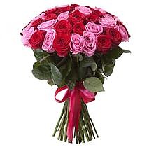 Букет из 39 красно-розовой розы