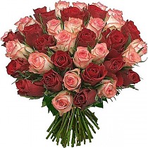 Букет из 39 красно-чайной розы