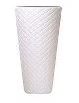 Пластиковое кашпо Prosperplast Matuba Slim белое D 40 см