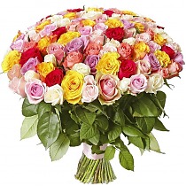 Букет из 100 роз разного цвета