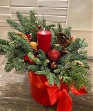 Новогодняя композиция в шляпе 20 см