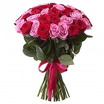 Букет из 39 красно-розовой розы