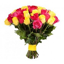 Букет из 39 желто-розовой розы